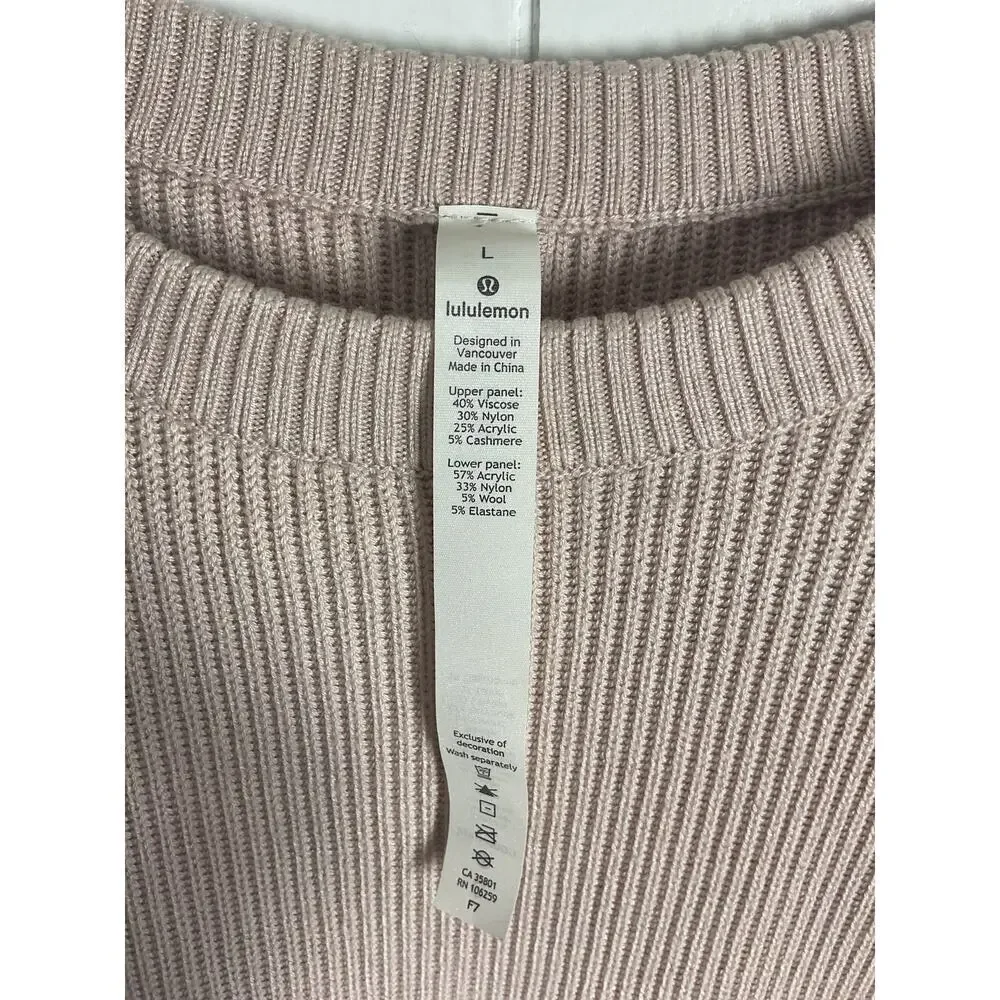 Lululemon Restful Intention Sweater in Pink Bliss/Heathered‎ Pink Size Large